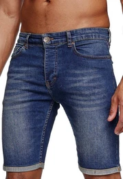 Jeansshorts Jeans Shorts Herren Kurze Hosen Sommer l Used Look Washed Mnne Denim Jeansbermudas Stretch Jeans-Hose