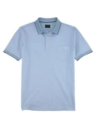 OLYMP Poloshirt Casual Two-Tone Piqu Blau/Hellblau