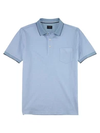 Poloshirt Casual Two-Tone Piqu, Seitenschlitzen im Saum