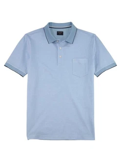 OLYMP Poloshirt Casual Two-Tone Piqu Blau/Hellblau