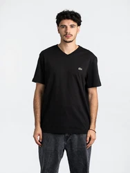 Lacoste T-Shirt V-Neck Tee Schwarz