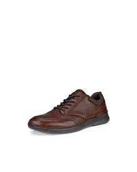ECCO Sportlicher Schnürschuh 'Irving' Braun/Dunkelbraun/Beige/Rot