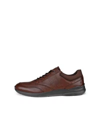 ECCO Sportlicher Schnürschuh 'Irving' Braun/Dunkelbraun/Beige/Rot
