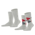 Burlington Kurzsocken Herren Socken Everyday 2-Pack Grau/Hellgrau/Rot Burlington Kurzsocken Herren Socken Everyday 2-Pack Grau/Hellgrau/Rot