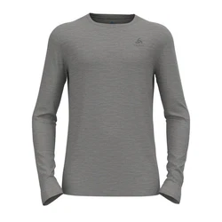 Odlo Langarmshirt Merino Hellgrau/Dunkelgrau/Grau