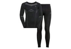 Odlo Unterziehshirt Herren Unterwäsche Set Fundamentals Performance Warm SCHWARZ/GRAU