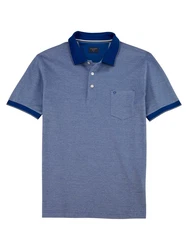 OLYMP Poloshirt Casual Two-Tone Piqu Blau/Dunkelblau/Hellblau
