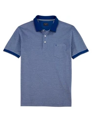 OLYMP Poloshirt Casual Two-Tone Piqu Blau/Dunkelblau/Hellblau