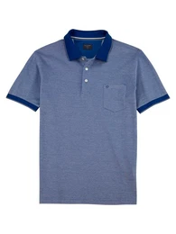 Poloshirt Casual Two-Tone Piqu, Seitenschlitzen im Saum