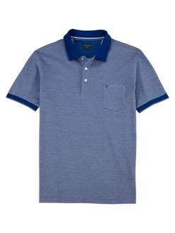 OLYMP Poloshirt Casual Two-Tone Piqu Blau/Dunkelblau/Hellblau