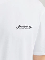 Jack & Jones T-Shirt JJBEAU TEE SS FRONTPRINT CREW NECK Weiß/Creme