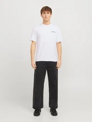 Jack & Jones T-Shirt JJBEAU TEE SS FRONTPRINT CREW NECK Weiß/Creme