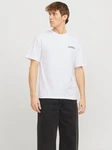 Jack & Jones T-Shirt JJBEAU TEE SS FRONTPRINT CREW NECK Weiß/Creme