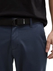 TOM TAILOR Denim Shorts Regular Fit Chino mit Gürtel Dunkelblau/Blau/Hellblau