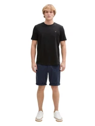 TOM TAILOR Denim Shorts Regular Fit Chino mit Gürtel Dunkelblau/Blau/Hellblau