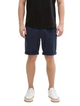 TOM TAILOR Denim Shorts Regular Fit Chino mit Gürtel Dunkelblau/Blau/Hellblau