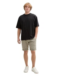 TOM TAILOR Denim Shorts Regular Fit Chino mit Gürtel Khaki/Beige