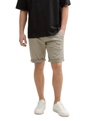 TOM TAILOR Denim Shorts Regular Fit Chino mit Gürtel Khaki/Beige