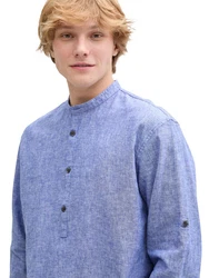 TOM TAILOR Denim Langarmhemd Blau/Grau/Lila/Hellblau