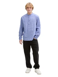 TOM TAILOR Denim Langarmhemd Blau/Grau/Lila/Hellblau