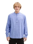 TOM TAILOR Denim Langarmhemd Blau/Grau/Lila/Hellblau