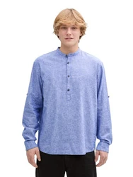 TOM TAILOR Denim Langarmhemd Blau/Grau/Lila/Hellblau