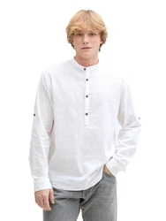 TOM TAILOR Denim Langarmhemd Weiß/Creme