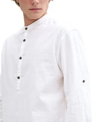 TOM TAILOR Denim Langarmhemd Weiß/Creme