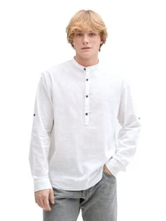 TOM TAILOR Denim Langarmhemd Weiß/Creme