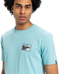 Quiksilver T-Shirt Land And Sea Blau/Hellblau