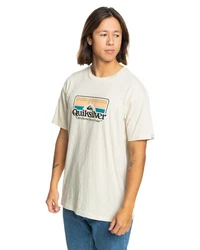 Quiksilver T-Shirt Step Inside Grau/Khaki/Gelb/Weiß/Creme