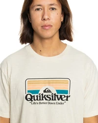 Quiksilver T-Shirt Step Inside Grau/Khaki/Gelb/Weiß/Creme