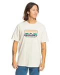 Quiksilver T-Shirt Step Inside Grau/Khaki/Gelb/Weiß/Creme