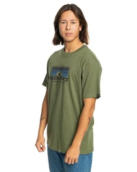 Quiksilver T-Shirt Step Inside Dunkelgrün/Grün/Grau