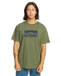Quiksilver T-Shirt Step Inside Dunkelgrün/Grün/Grau