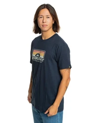 Quiksilver T-Shirt Step Inside Blau/Gelb/Dunkelblau/Braun