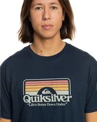 Quiksilver T-Shirt Step Inside Blau/Gelb/Dunkelblau/Braun
