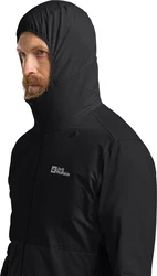 Jack Wolfskin Kapuzenfleecejacke PRELIGHT TRAIL HOODY Schwarz/Braun/Grau