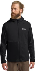 Jack Wolfskin Kapuzenfleecejacke PRELIGHT TRAIL HOODY Schwarz/Braun/Grau