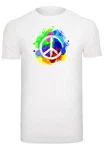 Merchcode T-Shirt Peace Graffiti Round Neck Mischfarben/Weiß