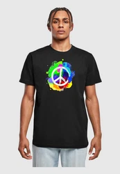 Merchcode T-Shirt Peace Graffiti Round Neck Mischfarben/Schwarz
