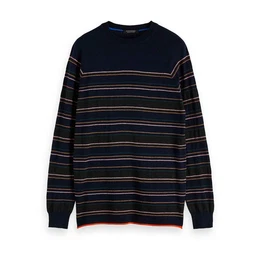 Fleecepullover Herren Pullover Crewneck Placement Stripes 152371