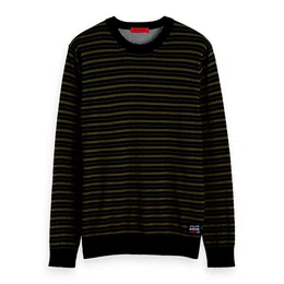 Fleecepullover Herren Pullover Striped Crewneck Pull 152354