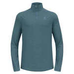 Odlo Mid Layer 1/2 Zip Run Easy Warm Langarmshirt Essential Thermal BLAU MELANGE