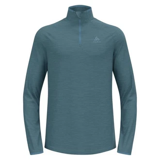Odlo Mid Layer 1/2 Zip Run Easy Warm Langarmshirt Essential Thermal BLAU MELANGE