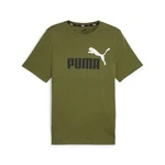 PUMA T-Shirt ESS+ Essentials 2 Col Logo Tee (586759) Dunkelgrün/Grün