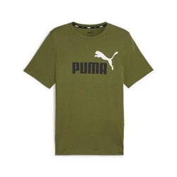 PUMA T-Shirt ESS+ Essentials 2 Col Logo Tee (586759) Dunkelgrün/Grün