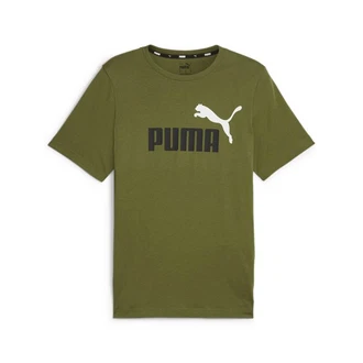 PUMA T-Shirt ESS+ Essentials 2 Col Logo Tee (586759) Dunkelgrün/Grün