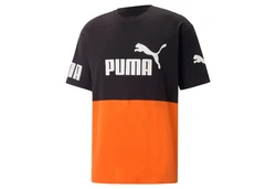 PUMA T-Shirt Power Colorblock Tee Orange/Braun