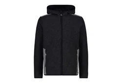 CMP Kapuzensweat MAN JACKET FIX HOOD Poncho CARBONE MEL.-NERO